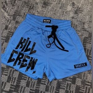MUAY THAI SHORTS (MID THIGH CUT) - BLUE